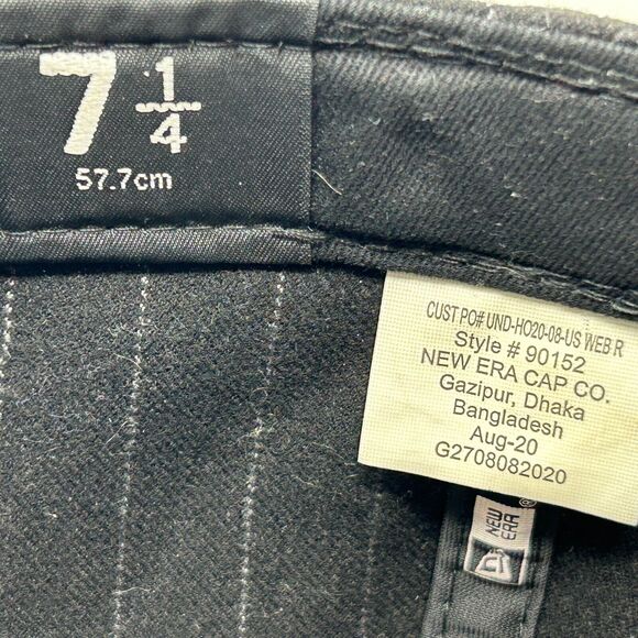 Undefeated x New Era 5 Strikes Hat Baseball Cap Fitted 7 1/4 Black Pinstriped - Picture 9 of 11